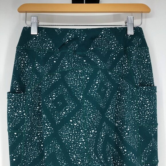 Pop Fit Stella Athletic Leggings Green with White dots and stars Size Medium - Picture 6 of 12